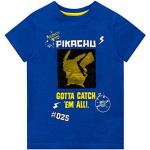 Blaue Pokemon Pikachu Kinder T-Shirts für Jungen Größe 116 
