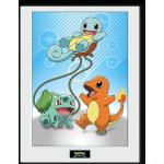 Pokémon - Kanto Starter - Gerahmter Kunstdruck