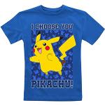 Blaue Pokemon Pikachu Rundhals-Ausschnitt T-Shirts für Herren 