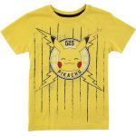 Gelbe Unifarbene Pokemon Pikachu Kinder T-Shirts aus Baumwolle Größe 110 
