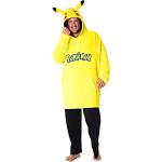 Gelbe Oversize Pokemon Pikachu Wintermode aus PU mit Kapuze für Herren Einheitsgröße für den für den Herbst 