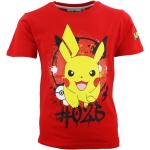 Rote Motiv Kurzärmelige Nintendo Pokemon Pikachu Kinder T-Shirts aus Baumwolle für Jungen Größe 128 