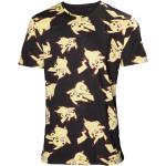 Schwarze Kurzärmelige Pokemon Pikachu T-Shirts aus Baumwolle für Herren Größe XL für den für den Sommer 