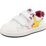Weiße Pokemon Low Sneaker mit Klettverschluss für Kinder Größe 29 