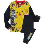 Schwarze Pokemon Pikachu Lange Kinderschlafanzüge aus Baumwolle für Jungen 