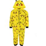Gelbe Nintendo Pokemon Pikachu Kinderschlafanzüge & Kinderpyjamas mit Reißverschluss aus Jersey Größe 128 