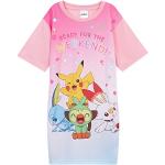 Reduzierte Rosa Kurzärmelige Pokemon Pikachu Kindernachthemden & Kindernachtkleider aus Polyester für Mädchen 