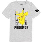 Reduzierte Graue Kurzärmelige Pokemon Pikachu Kinder T-Shirts aus Baumwolle für Jungen 
