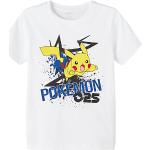 Weiße Kurzärmelige name it Pokemon Kinder T-Shirts aus Baumwolle für Jungen Größe 158 