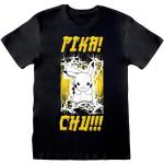 Schwarze Langärmelige Pokemon Pikachu T-Shirts aus Baumwolle für Damen Größe XXL 