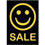 Schwarze Emoji Smiley Kundenstopper & Plakatständer DIN A4, 170g aus Papier 