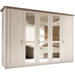 Weiße Kleiderschränke mit Spiegel aus Holz Breite 50-100cm, Höhe 0-50cm, Tiefe 0-50cm 