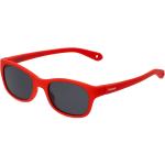 Rote Polaroid Eyewear Rechteckige Kunststoffsonnenbrillen für Kinder 