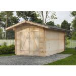 Polhus Design-Gartenhäuser 34mm aus Fichte mit Satteldach Blockbohlenbauweise 
