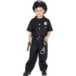 Schwarze Polizei-Kostüme aus Polyester für Kinder Größe 140 
