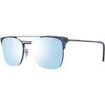 Blaue Police Ovale Verspiegelte Sonnenbrillen aus Kunststoff für Herren 