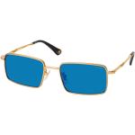 Goldene Police Rechteckige Rechteckige Sonnenbrillen aus Metall für Herren 