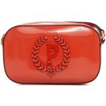 Orange Pollini Damenschultertaschen & Damenshoulderbags mit Reißverschluss aus PU klein 