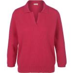 Pinke 3/4-ärmelige Include Kaschmir-Pullover aus Wolle maschinenwaschbar für Damen Größe XL 
