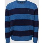 Blaue Gestreifte Ralph Lauren Big & Tall Kaschmir-Pullover aus Wolle für Herren Größe 5 XL Große Größen 