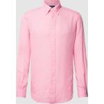 Pinke Unifarbene Ralph Lauren Polo Ralph Lauren Button Down Kragen Leinenhemden aus Leinen für Herren Größe XXL 