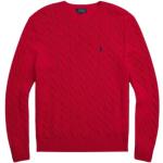 Rote Langärmelige Ralph Lauren Polo Ralph Lauren Rundhals-Ausschnitt Kaschmir-Pullover aus Wolle für Herren Größe XL 