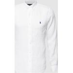 Weiße Ralph Lauren Polo Ralph Lauren Button Down Kragen Leinenhemden aus Leinen für Herren Größe S für den für den Frühling 
