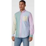 Reduzierte Blaue Gestreifte Ralph Lauren Polo Ralph Lauren Button Down Kragen Regular Fit Hemden aus Baumwolle für Herren Größe M 