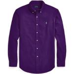 Violette Unifarbene Langärmelige Ralph Lauren Polo Ralph Lauren Button Down Kragen Herrenlangarmhemden mit Knopf aus Baumwolle Größe XS 