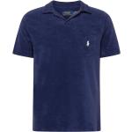 Marineblaue Unifarbene Shirts mit Tasche aus Samt für Herren Größe XS 