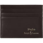 Schokoladenbraune Unifarbene Ralph Lauren Polo Ralph Lauren Herrenkreditkartenetuis aus Leder 