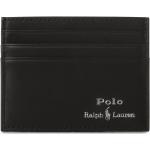 Schwarze Unifarbene Ralph Lauren Polo Ralph Lauren Herrenkreditkartenetuis aus Leder 