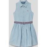 Hellblaue Ralph Lauren Polo Ralph Lauren Kinderkleider aus Baumwolle für Mädchen Größe 104 