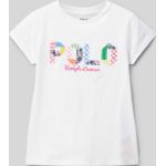 Weiße Ralph Lauren Polo Ralph Lauren Kinder T-Shirts aus Baumwolle für Mädchen Größe 104 