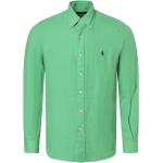 Grüne Unifarbene Ralph Lauren Polo Ralph Lauren Button Down Kragen Leinenhemden aus Leinen für Herren Größe XXL 