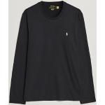 Schwarze Bestickte Langärmelige Ralph Lauren Polo Ralph Lauren T-Shirts für Herren Größe XXL 