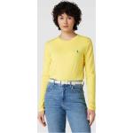 Gelbe Langärmelige Ralph Lauren Polo Ralph Lauren Rundhals-Ausschnitt Damenpoloshirts & Damenpolohemden aus Baumwolle Größe XS 
