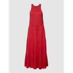 Reduzierte Rote Unifarbene Ralph Lauren Polo Ralph Lauren Maxi Stufenkleider aus Viskose für Damen Größe M 