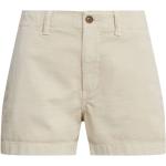 Beige Bestickte Ralph Lauren Polo Ralph Lauren Chino-Shorts mit Reißverschluss aus Baumwolle für Damen Größe XL 
