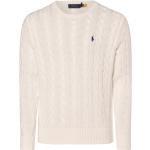 Weiße Unifarbene Ralph Lauren Polo Ralph Lauren Rundhals-Ausschnitt Grobstrickpullover aus Baumwolle für Herren Größe XXL 