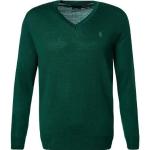 Reduzierte Grüne Unifarbene Ralph Lauren Polo Ralph Lauren V-Ausschnitt Feinstrickpullover für Herren Größe XXL für den für den Herbst 