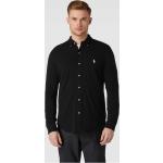 Schwarze Unifarbene Ralph Lauren Polo Ralph Lauren Button Down Kragen Regular Fit Hemden aus Baumwolle für Herren Größe M 