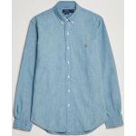 Blaue Ralph Lauren Polo Ralph Lauren Button Down Kragen Herrenjeanshemden mit Knopf aus Baumwolle Größe XXL 