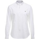 Weiße Ralph Lauren Polo Ralph Lauren Button Down Kragen Slim Fit Hemden aus Baumwolle für Herren Größe XL 