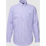 Reduzierte Lavendelfarbene Gestreifte Ralph Lauren Polo Ralph Lauren Button Down Kragen Slim Fit Hemden aus Baumwollmischung für Herren Größe XXL 