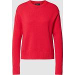 Rote Unifarbene Ralph Lauren Polo Ralph Lauren Rundhals-Ausschnitt Strickpullover aus Baumwolle für Damen Größe M 