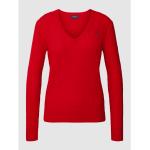 Rote Melierte Ralph Lauren Polo Ralph Lauren V-Ausschnitt Kaschmir-Pullover aus Wolle für Damen Größe XS 