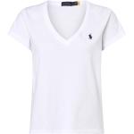 Weiße Ralph Lauren Polo Ralph Lauren V-Ausschnitt T-Shirts für Damen Übergrößen 