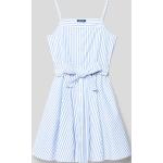 Weiße Gestreifte Ralph Lauren Polo Ralph Lauren Kinderkleider A-Linie aus Baumwolle für Mädchen Größe 128 