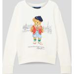 Offwhitefarbene Ralph Lauren Polo Ralph Lauren Kindersweatshirts aus Baumwollmischung für Mädchen Größe 152 